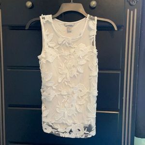 H&M White Flower Tank
